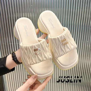 JUSLIN   รองเท้าแตะผู้หญิง ส้นแบน ใส่สบาย สไตล์เกาหลี รองเท้าแฟชั่น 2023 ใหม่  High quality ทันสมัย Korean Style รุ่นใหม่ B98G1QY 37Z230910