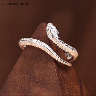 Aa แหวนแฟชั่น รูปงู เปิดนิ้วมือ ปรับได้ เครื่องประดับ สําหรับผู้ชาย ผู้หญิง