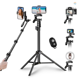 {Fsth} APEXEL 180cm/70in Selfie Stick Tripod Stand Aluminum Alloy with Remote Shutter Replacement for iPhone  Smartphone Camera Vlog Selfie Group Photo Taking Live Streaming V