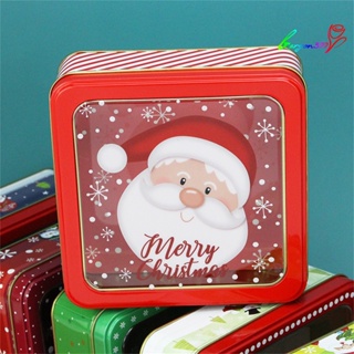 【AG】กล่องของขวัญคริสต์มาส ลายซานตาคลอส พร้อมฝาปิดใส