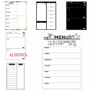 Alisond1 สติกเกอร์แม่เหล็ก เมโม่ รายชื่อร้านขายของชํา แพลนโน้ตแพลนเนอร์ แม่เหล็กติดตู้เย็น ไวท์บอร์ด แพลนเนอร์รายสัปดาห์ TO DO LIST Schedule