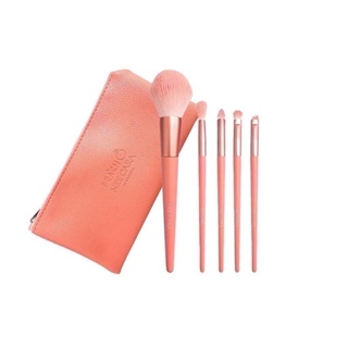 NEE CARA PEACH 5PCS BRUSH SET (N615) : NEECARA ชุด แปรง แต่งหน้า พีช 5ชิ้น+กระเป๋า x 1 ชิ้น abcmall