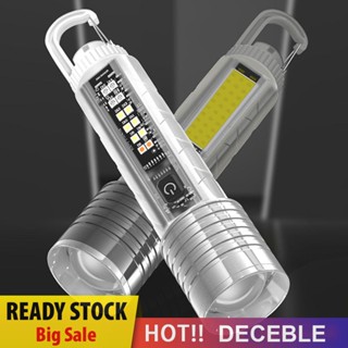 [Deceble.th] ไฟฉาย COB LED ซูมได้ 1500mAh Type-C ชาร์จ USB IPX4