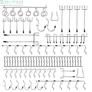 【Big Discounts】Pegboard Hooks 81pcs Assortment Heavy Duty Organizer Wall Storage Silver#BBHOOD