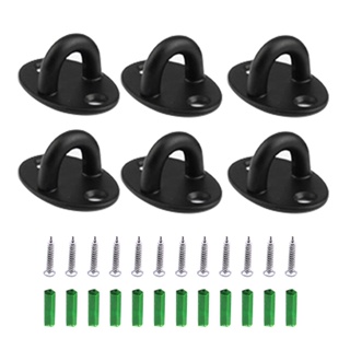 6pcs Home Multifunctional Mini Stainless Steel Hardware Boat Yoga Hammock With Screws Bolts Pad Eye Plate Ceiling Hook