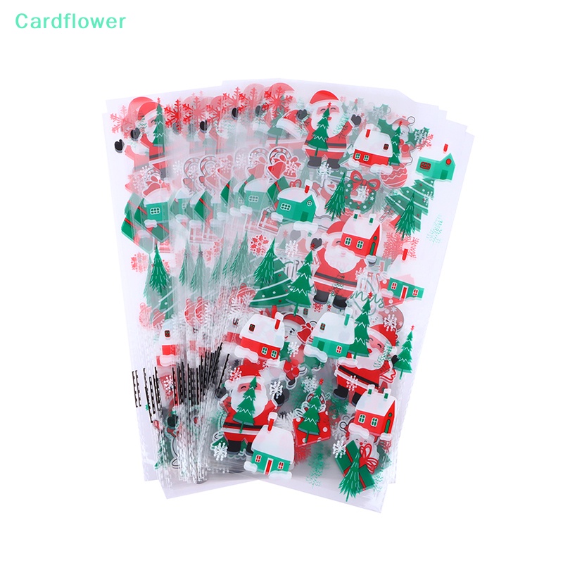 lt-cardflower-gt-ถุงพลาสติกใส่ขนมขบเคี้ยว-ขนมขบเคี้ยว-ลายคริสต์มาส-พร้อมริบบิ้น-สําหรับปาร์ตี้คริสต์มาส-ลดราคา-50-ชิ้น