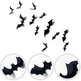 New Arrival~Bat Stickers Set Spooky 2022 Vinyl 24Pcs Wall 3D Wedding Art Christmas