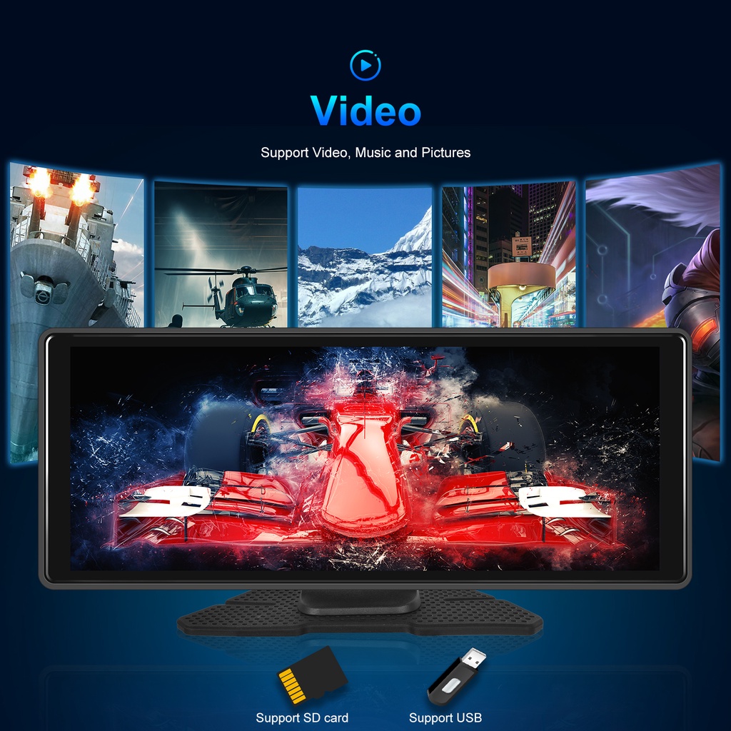 10.26นิ้วAndroid 13 4 + 64G Dash Cam Carplay Android Autoกระจกหน้าจอ ...