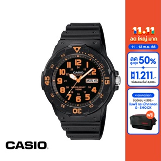 CASIO นาฬิกาข้อมือ CASIO รุ่น MRW-200H-4BVDF วัสดุเรซิ่น สีส้ม