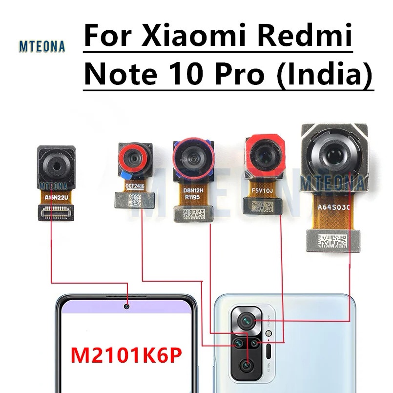 อะไหล่สายแพกล้องหน้า หลัง สําหรับ Xiaomi Redmi Note 10 Pro (India