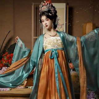 Yuan Original [Fengxi Peony] Tang Made Hanfu เสื้อเชิ้ต แขนสั้น ปักลาย ขนาดใหญ่ แฟชั่นฤดูใบไม้ผลิ และฤดูร้อน สําหรับผู้หญิง
