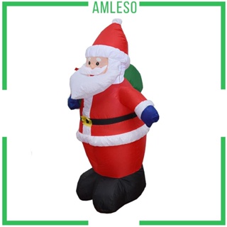 [Amleso] ของเล่นซานตาคลอสเป่าลม 120 ซม. พร้อมไฟโพลีเอสเตอร์ EU สําหรับตกแต่งสวน กลางแจ้ง