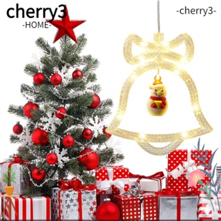 Cherry3 โคมไฟ LED รูปการ์ตูนเกล็ดหิมะ ซานต้าคลอส สําหรับแขวนตกแต่งหน้าต่างบ้าน ออฟฟิศ