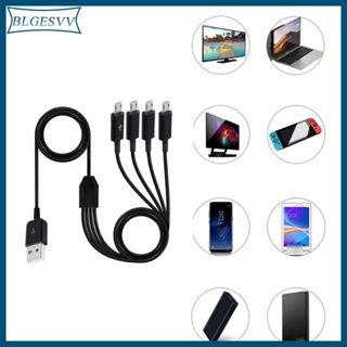 Blg 4 in 1 สายชาร์จ Micro USB สายชาร์จหลายเส้น สายเคเบิลแยก Micro USB