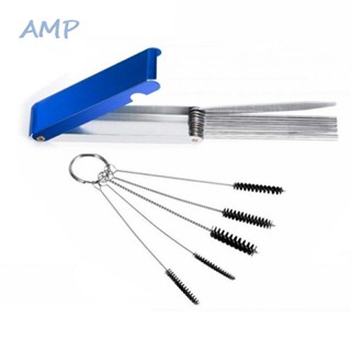 ⚡NEW 9⚡Cleaning Brush Tool Black/silver/blue Carburetor Cleaning Metal + Nylon Bristles