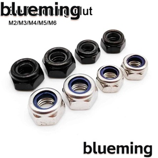 Blueming2 น็อตล็อคตัวเอง ไนล่อน หกเหลี่ยม M2 M3 M4 M5 M6 สเตนเลส 304 สีดํา สีเงิน 10 ชิ้น