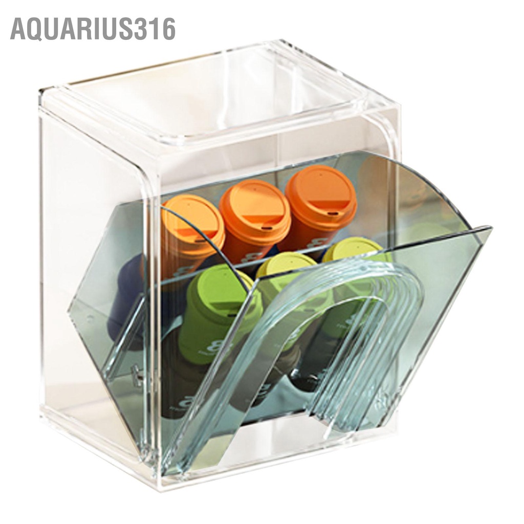 aquarius316-สก์ท็อปกล่องเก็บใสแขวนผนังชั้นวางพลาสติกสำหรับอุปกรณ์สำนักงานเครื่องสำอางถุงชา