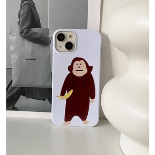 Cartoon Fun Banana Monkey Phone Case For Iphone 14promax 13/12/11 X/XR Soft Case 8P