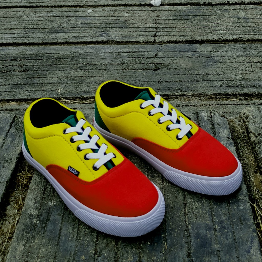 Reggae REGAE RASTA VANS ERA Casual สีแดงสีเหลืองสีเขียว JAMAICA FOX สี ...