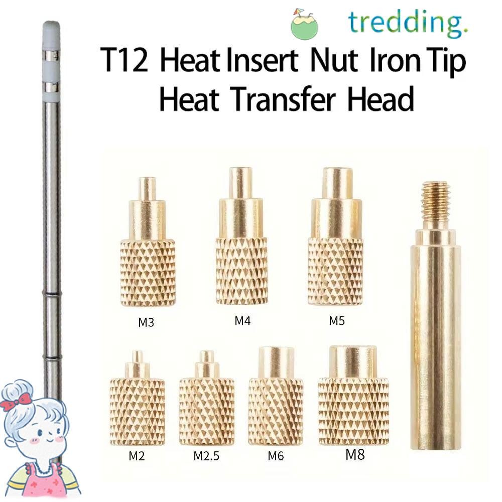 Tredding491 8 ชิ้นความร้อนแทรก Nut Tip, M2-M8 พร้อมอะแดปเตอร์ T12 ปลาย ...