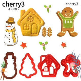Cherry3 แม่พิมพ์ ลายนูน รูปคริสต์มาส สําหรับทําคุกกี้ บิสกิต เค้ก