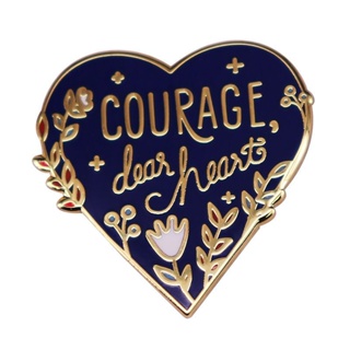 &lt; Courage, Dear} - เข็มกลัด รูปหัวใจ สวยงาม เตือนความจํา ป้าย Haobing บูติก