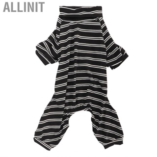 Allinit Dog Sets Striped Pajamas Classic Black White Stripe Lightweight Full Coverage for Puppy dogs costumes H