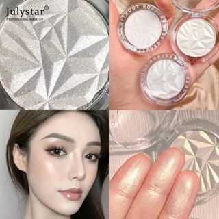 JULYSTAR Miss Beauty 3 สี Diamond Glitter Highlighter Powder Palette ยาวนานแชมเปญ Gold Body Highlight แต่งหน้าเครื่องมือ