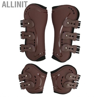 Allinit Horse Leg Guard Shock Absorption Protective Lightweight Adjustable Front Hind Boots for Jumping Show Riding Boot