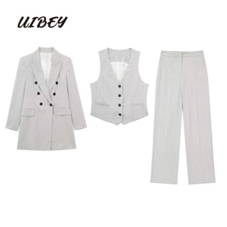 Uibey เสื้อกั๊ก คอวี อเนกประสงค์ + กางเกง แฟชั่น 845996