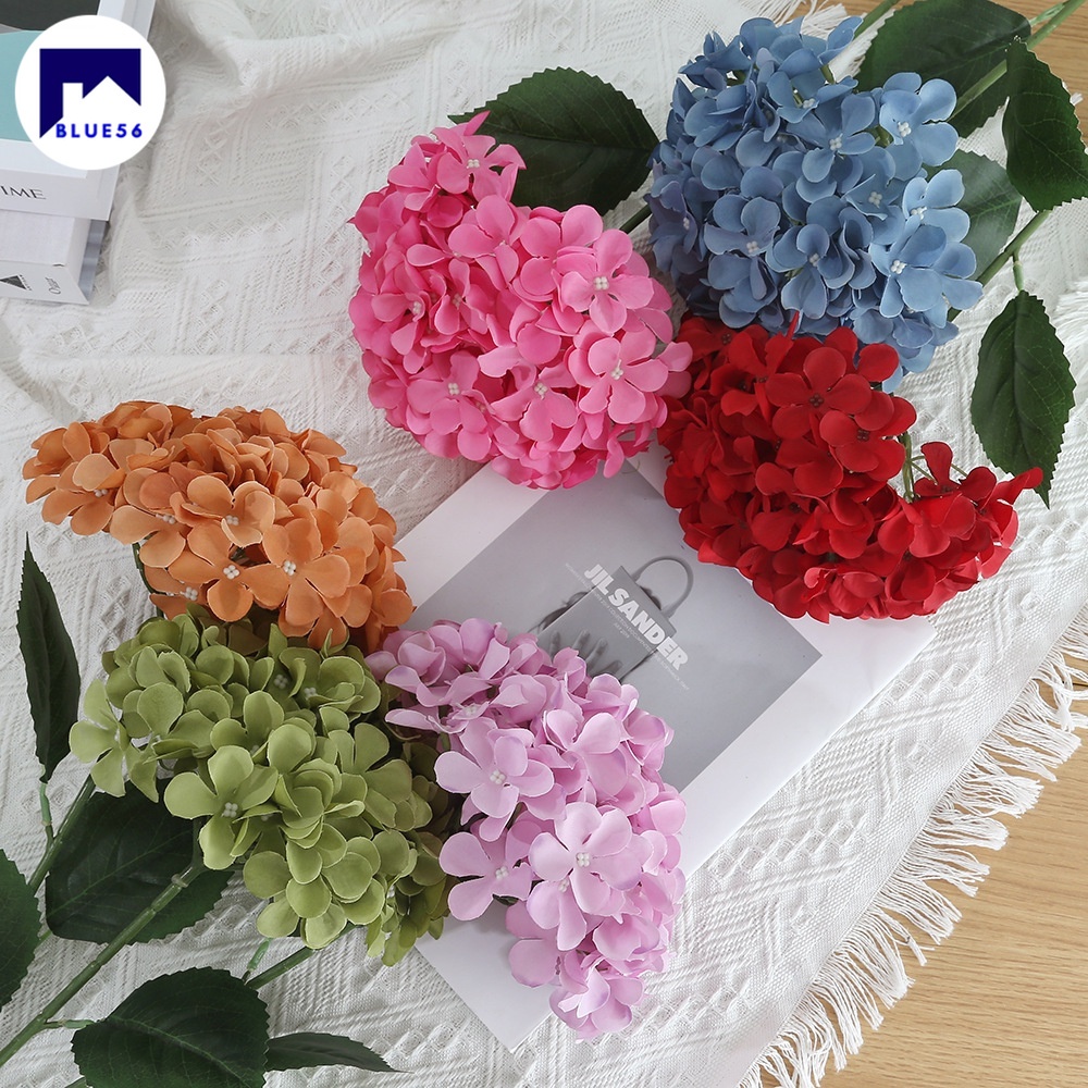 blue56-พร้อมส่ง-ช่อดอกไฮเดรนเยีย-ไฮเดรนเยียปลอม-ดอกไม้ปลอม-ดอกไม้ประดิษฐ์-มี-7-สี-ให้เลือก