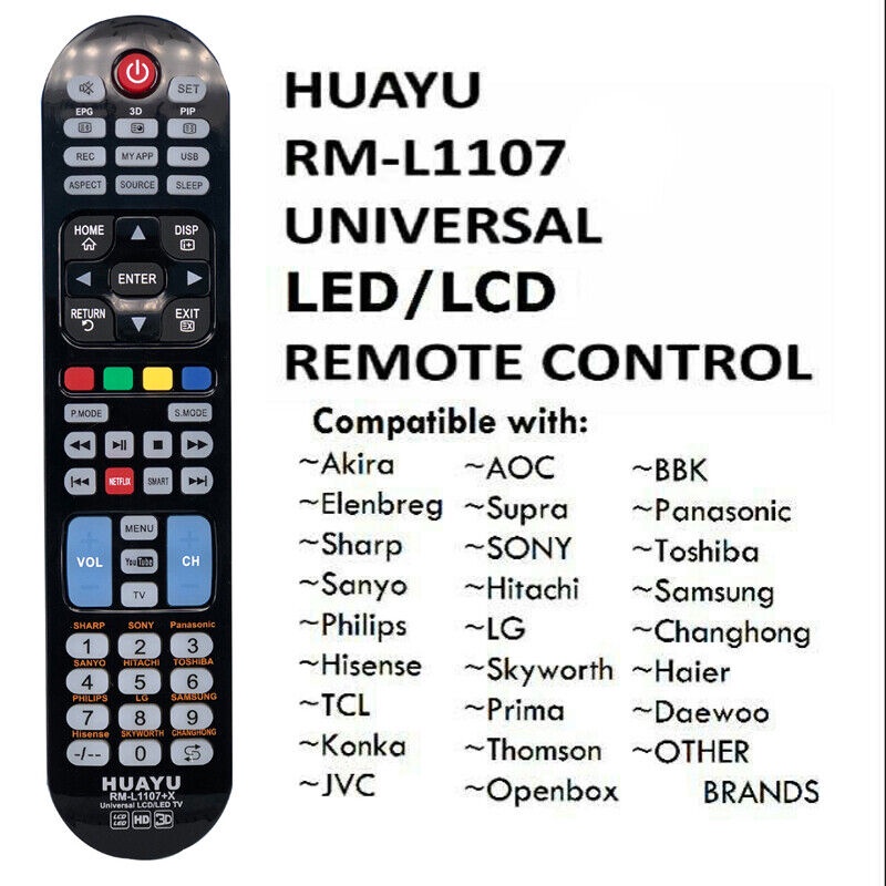 ใหม่ HUAYU RM-L1107+X รีโมตคอนโทรลทีวี LCD LED RM-L1107+8 RM-L1107 ...