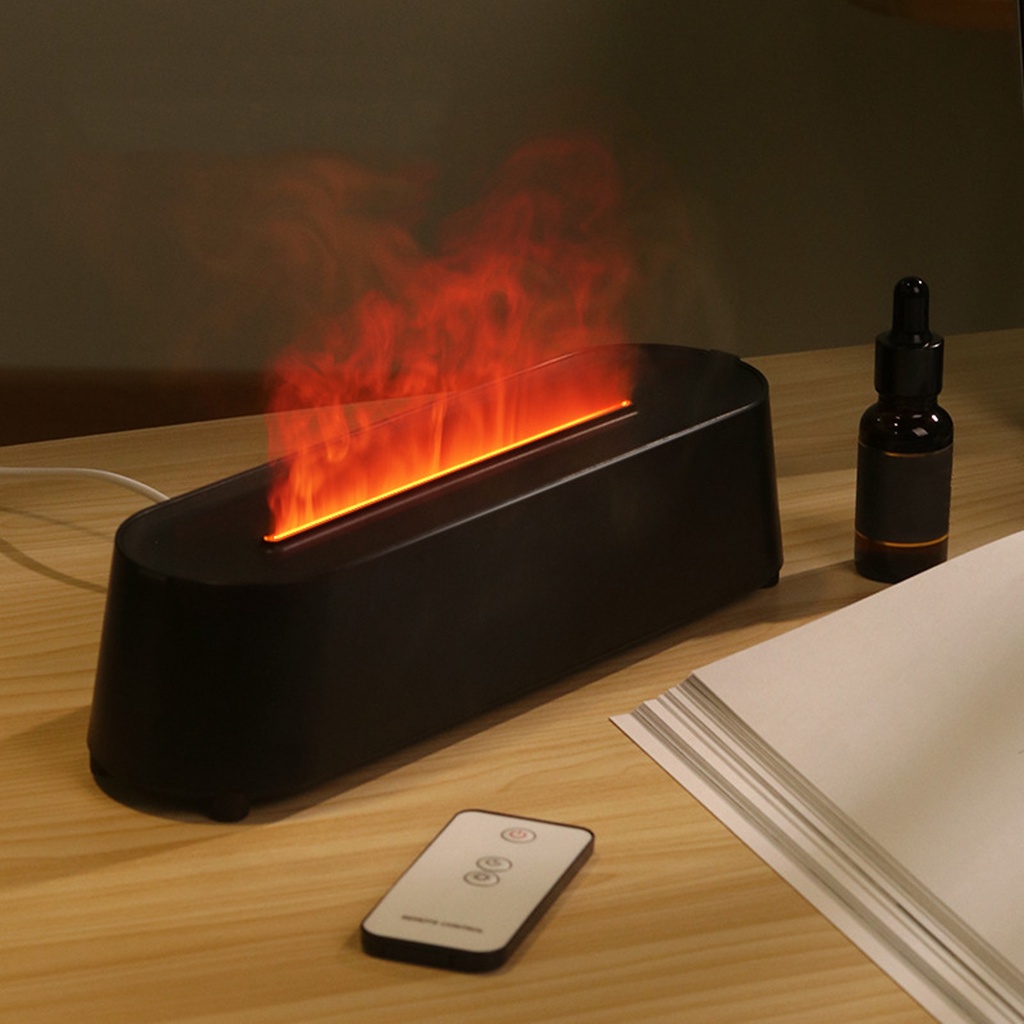 MTHome เปลวไฟ Essential Oil Diffuser 7 สีจับเวลา Waterless ปิดอัตโนมัติ ...
