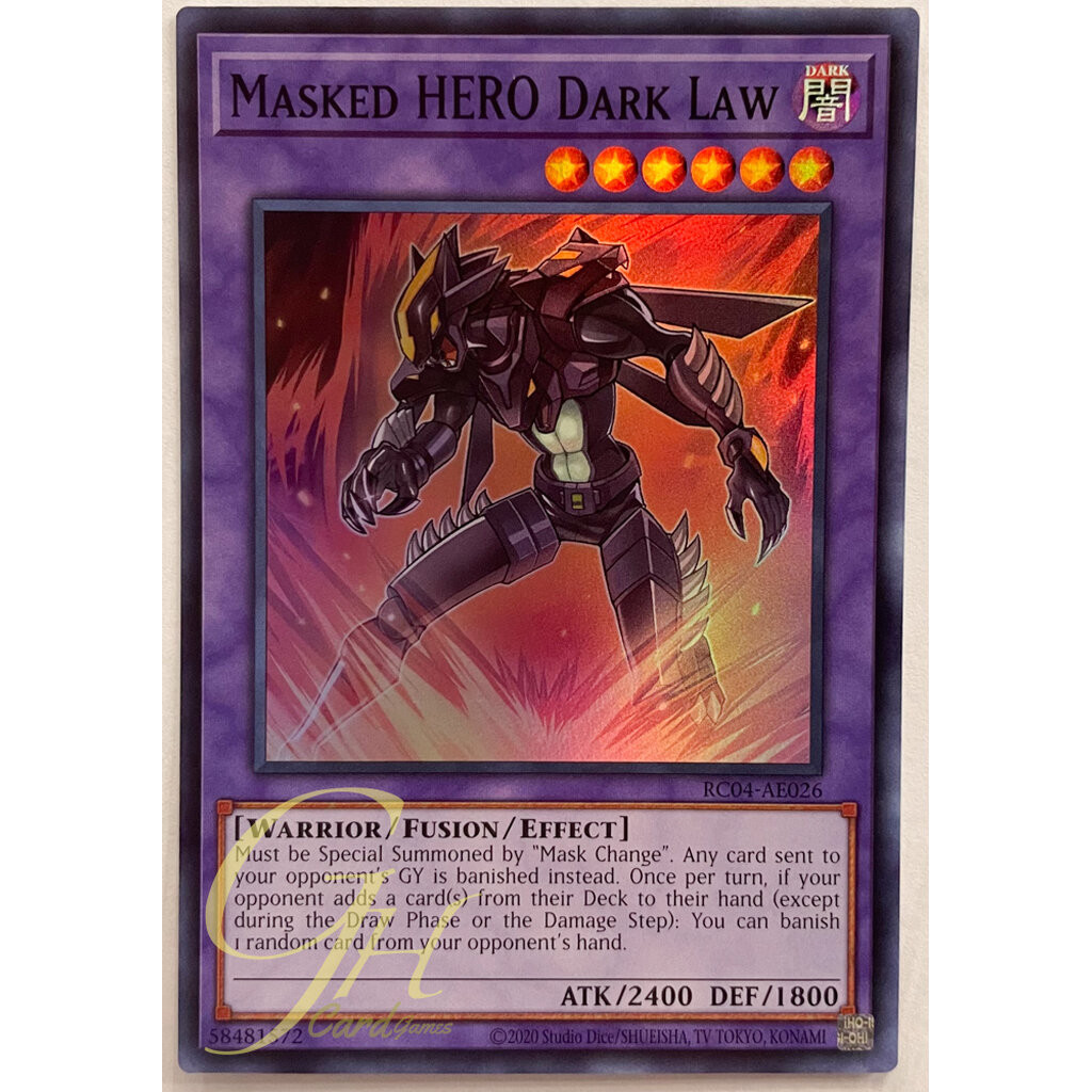 Yu-Gi-Oh! TCG Card – Masked HERO Dark Law, Koga, Divine Wind & Chaos – Includes Contrast Mask Change II – Ungraded Near Mint Condition, Perfect For Collectors & Deck Builders!
