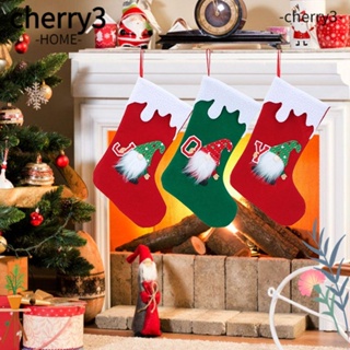 Cherry3 ถุงน่อง ลายเตาผิงคริสต์มาส สําหรับของขวัญ