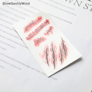 Blowgentlywind สติกเกอร์รอยสักชั่วคราว ลายฮาโลวีน กันน้ํา สําหรับใบหน้า BGW