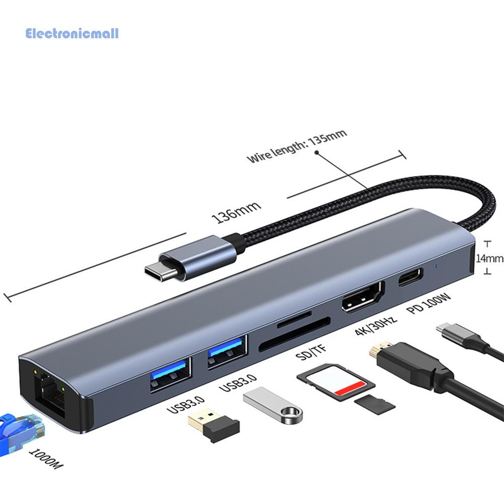 electronicmall01-th-7-in-1-อะแดปเตอร์ฮับ-type-c-ความเร็ว-5gbps-สําหรับคอมพิวเตอร์-pc