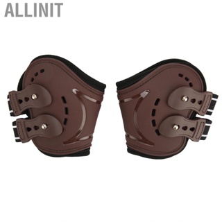 Allinit Horse Fetlock Boots Breathable Impact Absorbing Air Perforated Hind Legs for Injury Protection Brown H