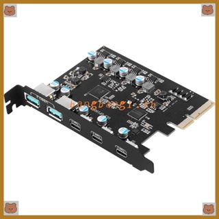 Bang Pcie to Usb การ์ดต่อขยาย Pci-e to 2x Type C 3xUSB3 2 อะแดปเตอร์การ์ด ฟรีพลังงาน