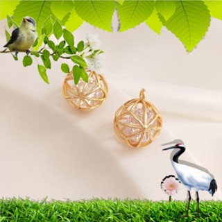 จี้ลูกปัดเพทาย ชุบทอง 14K ลายดอกไม้ ประดับเพทาย แฮนด์เมด DIY สําหรับทําเครื่องประดับ สร้อยคอ สร้อยข้อมือ