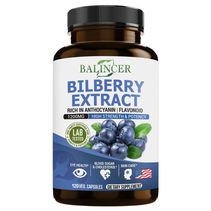 Bilberry extract supplement to reduce intraocular pressure and improve