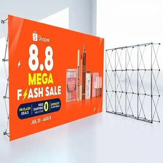 Popup Pull Frame Backdrop ขาตั้งฉากแบล็คดรอป 3x3 3x4 ฟูเฟรม(ตรง) Pop Up ...