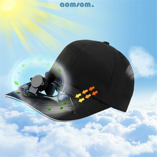 Aomsom หมวกเบสบอล กันแดด ระบายความร้อน พลังงานแสงอาทิตย์ สําหรับเดินทาง ตั้งแคมป์