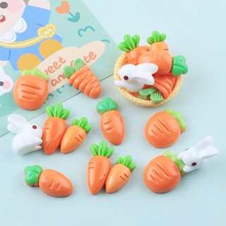 10 ชิ้น กระต่ายน้อย แครอท การ์ตูน หลังแบน เจียรหลังเบี้ย สําหรับกิ๊บติดผม โทรศัพท์ เครื่องประดับ งานฝีมือ ตกแต่ง อุปกรณ์เสริม