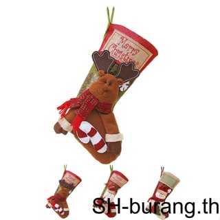 【Buran】ถุงเท้า ลายซานตาคลอส สโนว์แมน กวางเรนเดียร์ คริสต์มาส สําหรับของขวัญปีใหม่