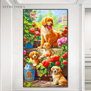 ภาพปักครอสสติตช์คริสตัล รูปสุนัข 5D ขนาด 40X70 ซม. สําหรับตกแต่งบ้าน DIY [alloetools.th]