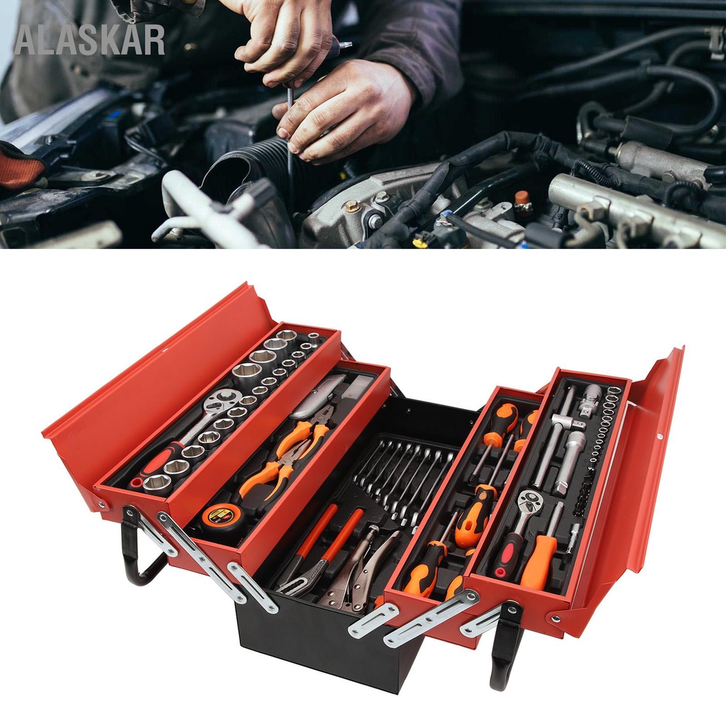 alaskar-ratchet-socket-เครื่องมือ-3-ชั้นพับมัลติฟังก์ชั่ซ็อกเก็ตประแจชุดกลศาสตร์สำหรับซ่อมรถจักรยานยนต์รถยนต์