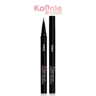 Mee Eyes On Me Liquid Eyeliner 0.16g ปากกาเขียนขอบตาแบบลิควิดหัวพู่กัน สูตรฟิล์มพิเศษติดทนนาน แห้งเร็ว ไม่เลอะใต้ตา.