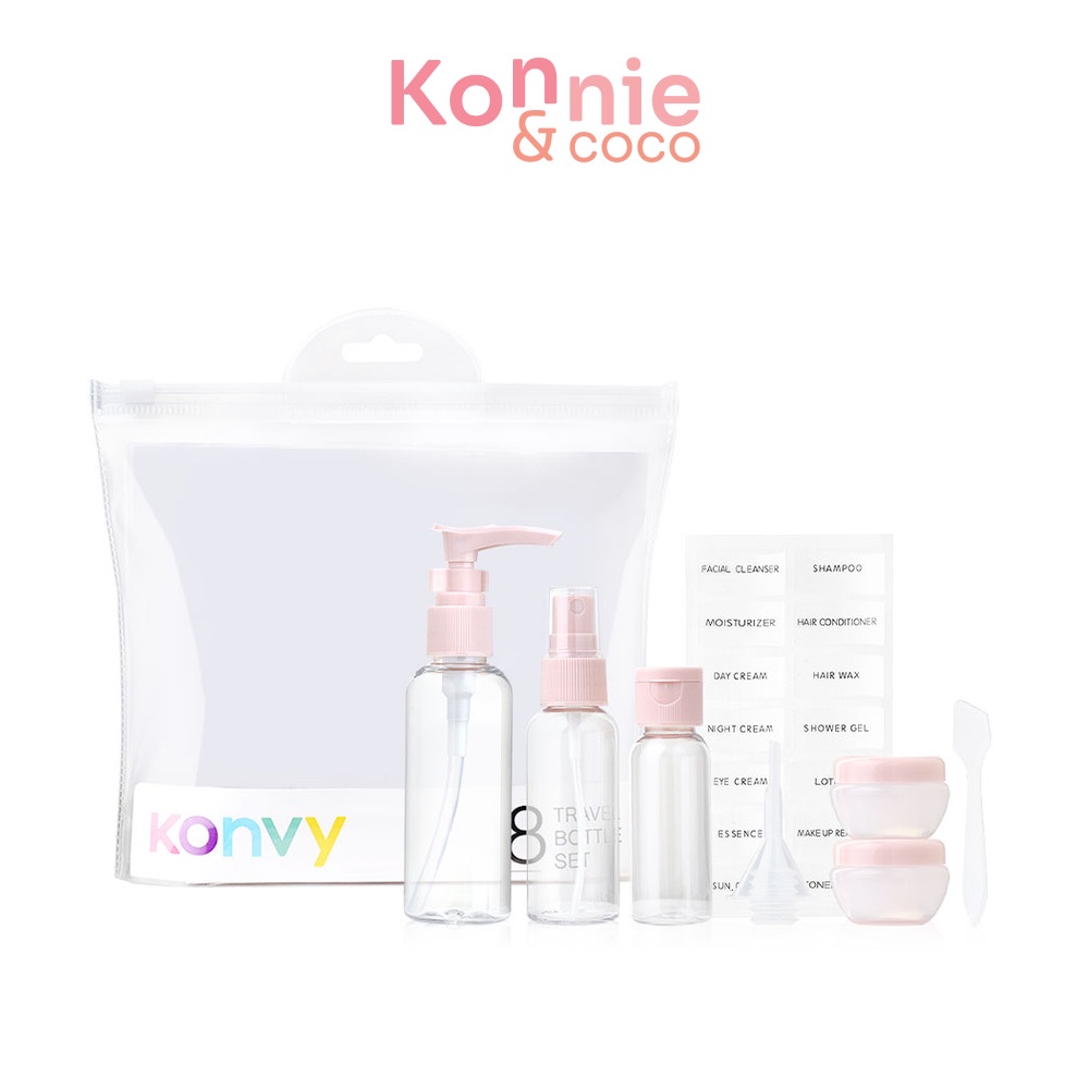 konvy-travel-bottle-set-8pcs-pink-ชุดขวดแบ่งบรรจุ-8-ชิ้น-สีชมพู