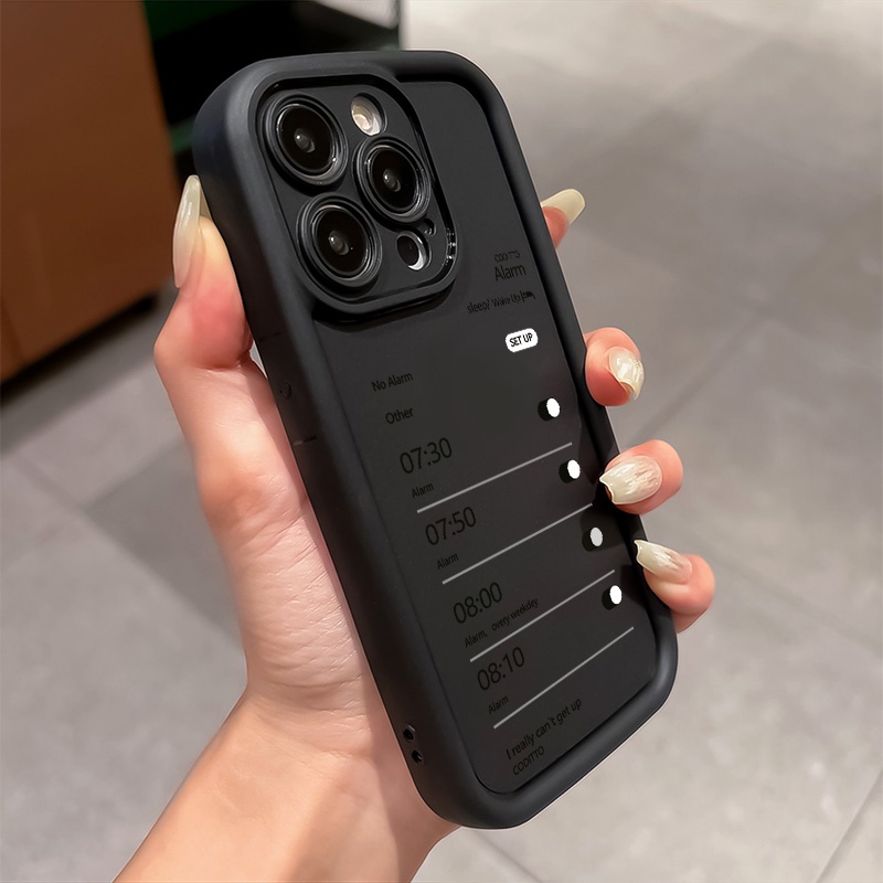 Creative Alarm Simple หนาสําหรับ IPhone 11 12 13 14 15 16 Pro Max 14 15
